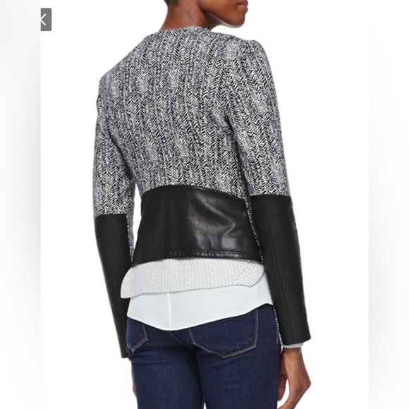 Theory Joean Parcel Houndstooth Blazer Jacket Sz 4 - Picture 3 of 13